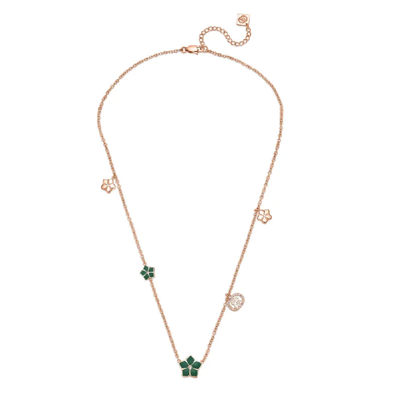 women's necklaces with diamond cluster -Women Rose Gold Necklace