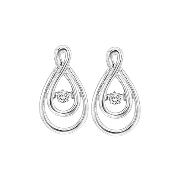 women's earrings exquisite and charming -14K White Gold Diamond Rhythm Of Love Earrings