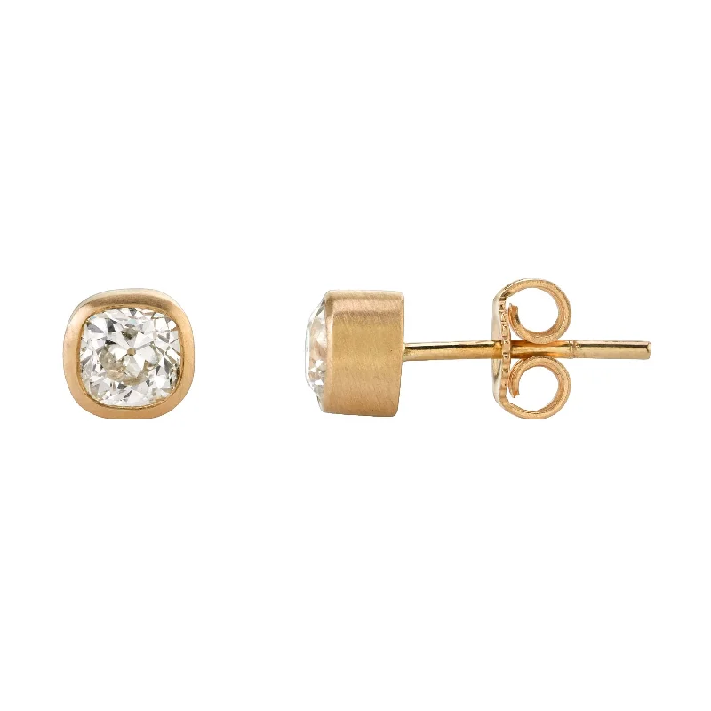 women's earrings with diamond accents -LAURA STUDS