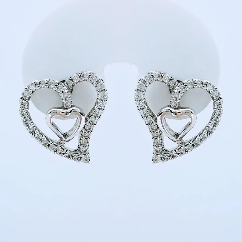 women's earrings hypoallergenic -Heart Shaped Diamond Earrings