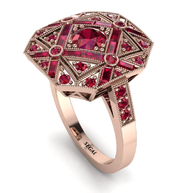 women's rings gemstone halo -Modern And Stylish Design Geometric Glamour Ring - Theresa No. 11