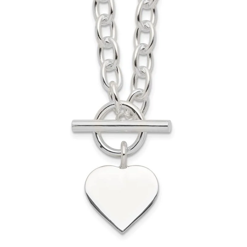 women's necklaces Valentine's Day gift -Sterling Silver Engraveable Heart Necklace