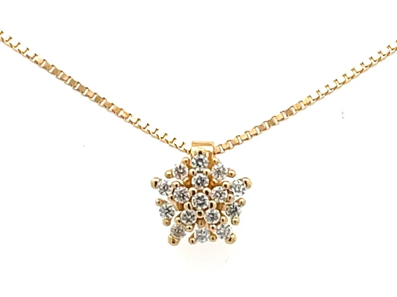 women's necklaces amethyst gemstone -Diamond Star Necklace in 18k Yellow Gold