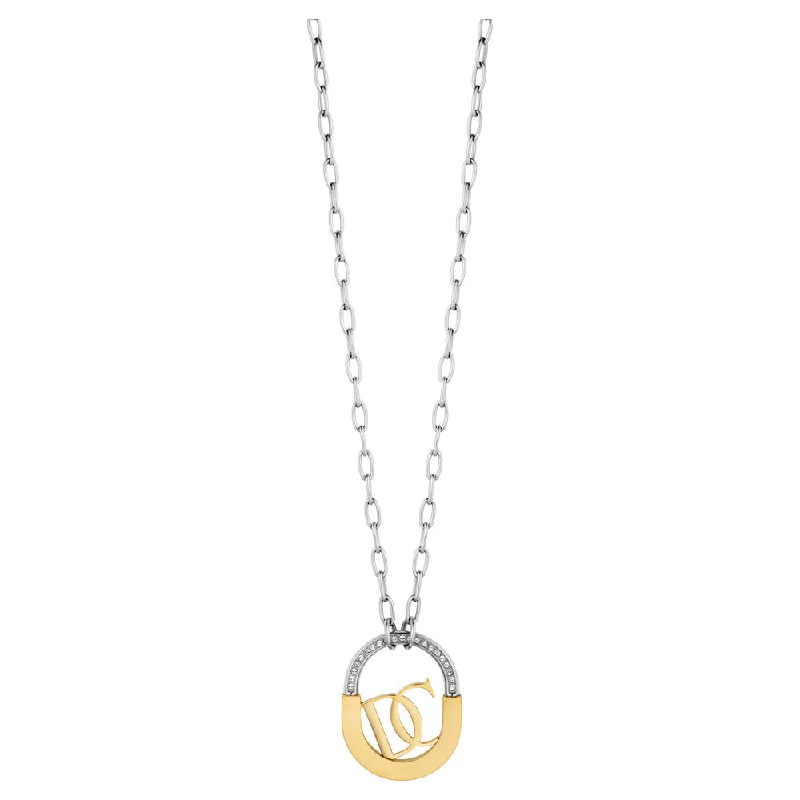 women's necklaces ruby -Women Lucchetto Two Tone Necklace