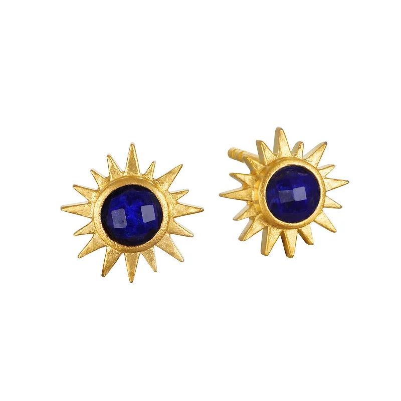 women's earrings trendy look -Light Seeker Lapis Starburst Earrings