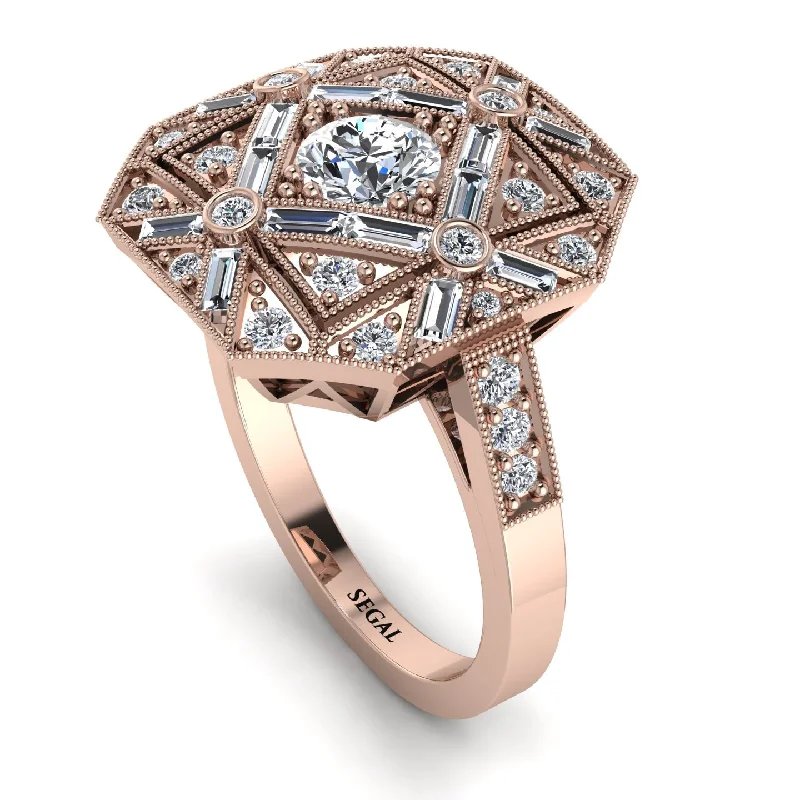 women's rings oval diamond -Modern And Stylish Design Geometric Glamour Ring - Theresa No. 2