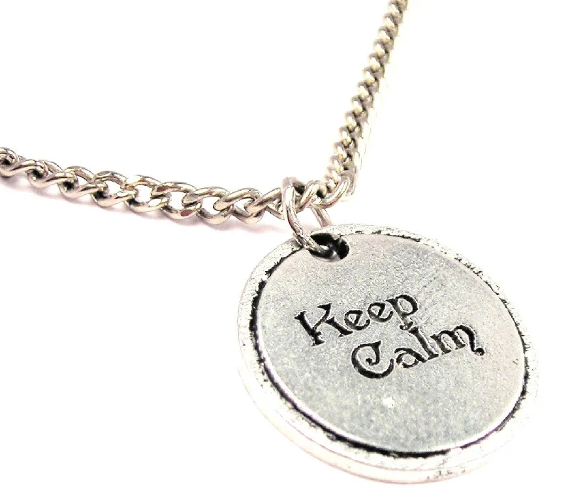 women's necklaces cross pendant -Keep Calm Single Charm Necklace