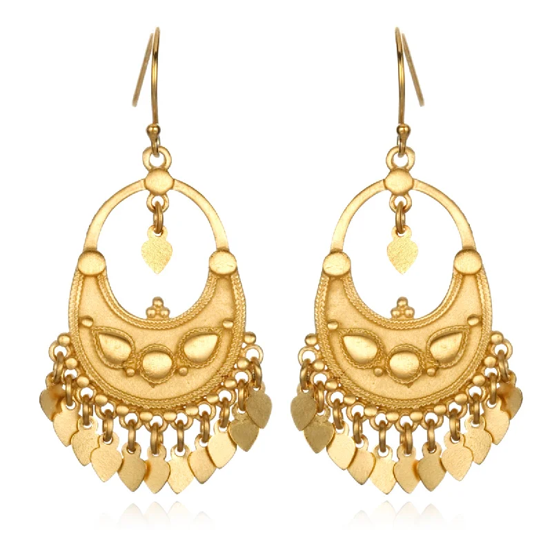 women's earrings large and bold -Gold Veils - Petal Chandelier Earrings