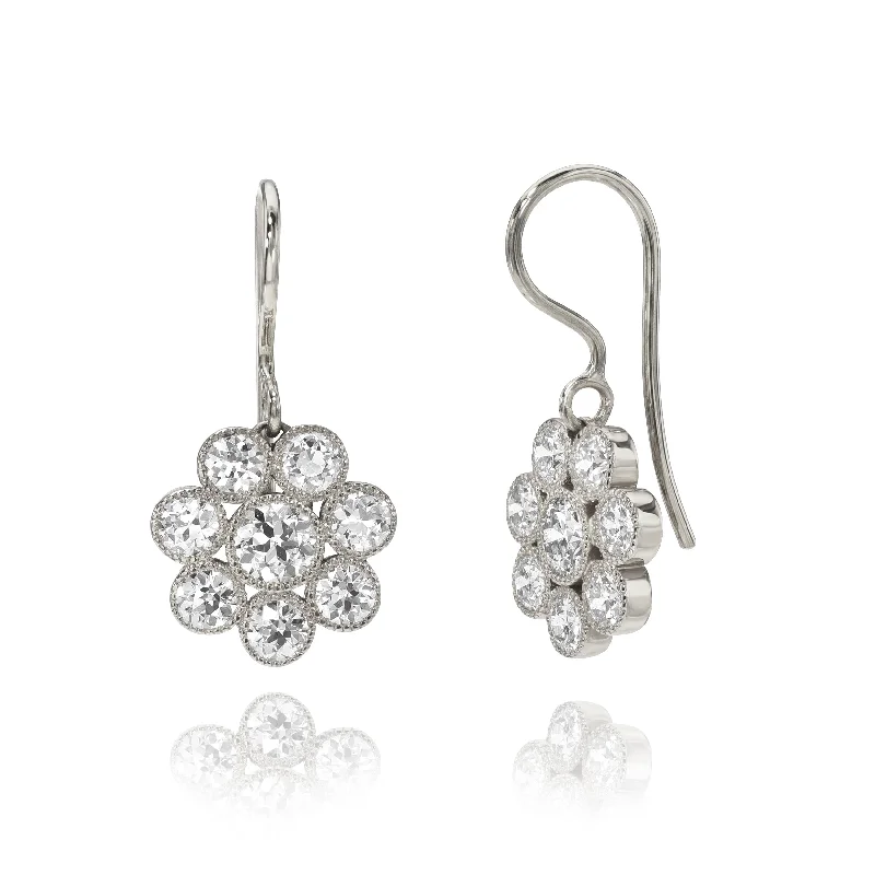 women's earrings platinum -FLORA DROPS