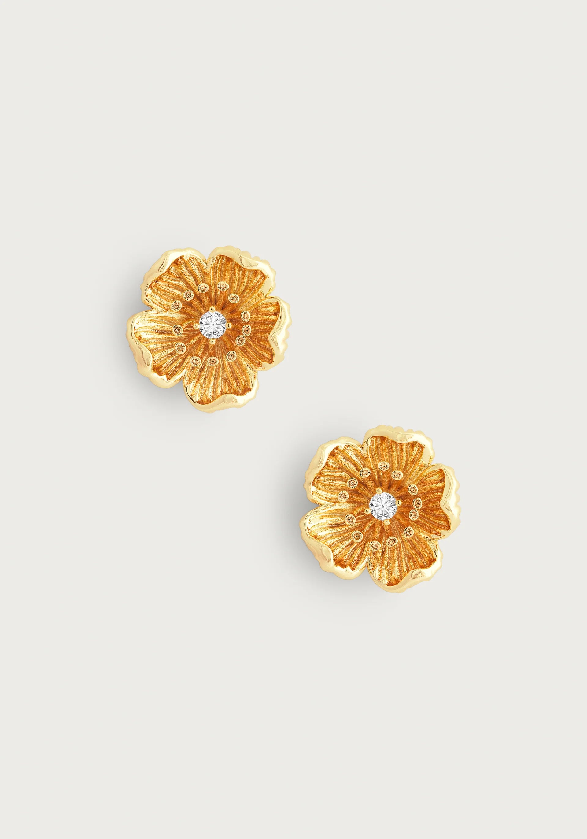 women's earrings antique design -Wildflowers Gold Stud Earrings