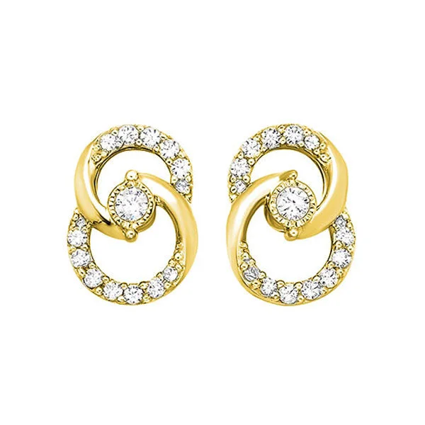 women's earrings for sensitive ears -10K Yellow Gold Diamond Stud Earrings