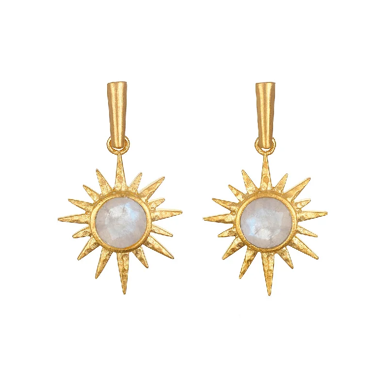 women's earrings antique design -North Star Moonstone Starburst Earrings