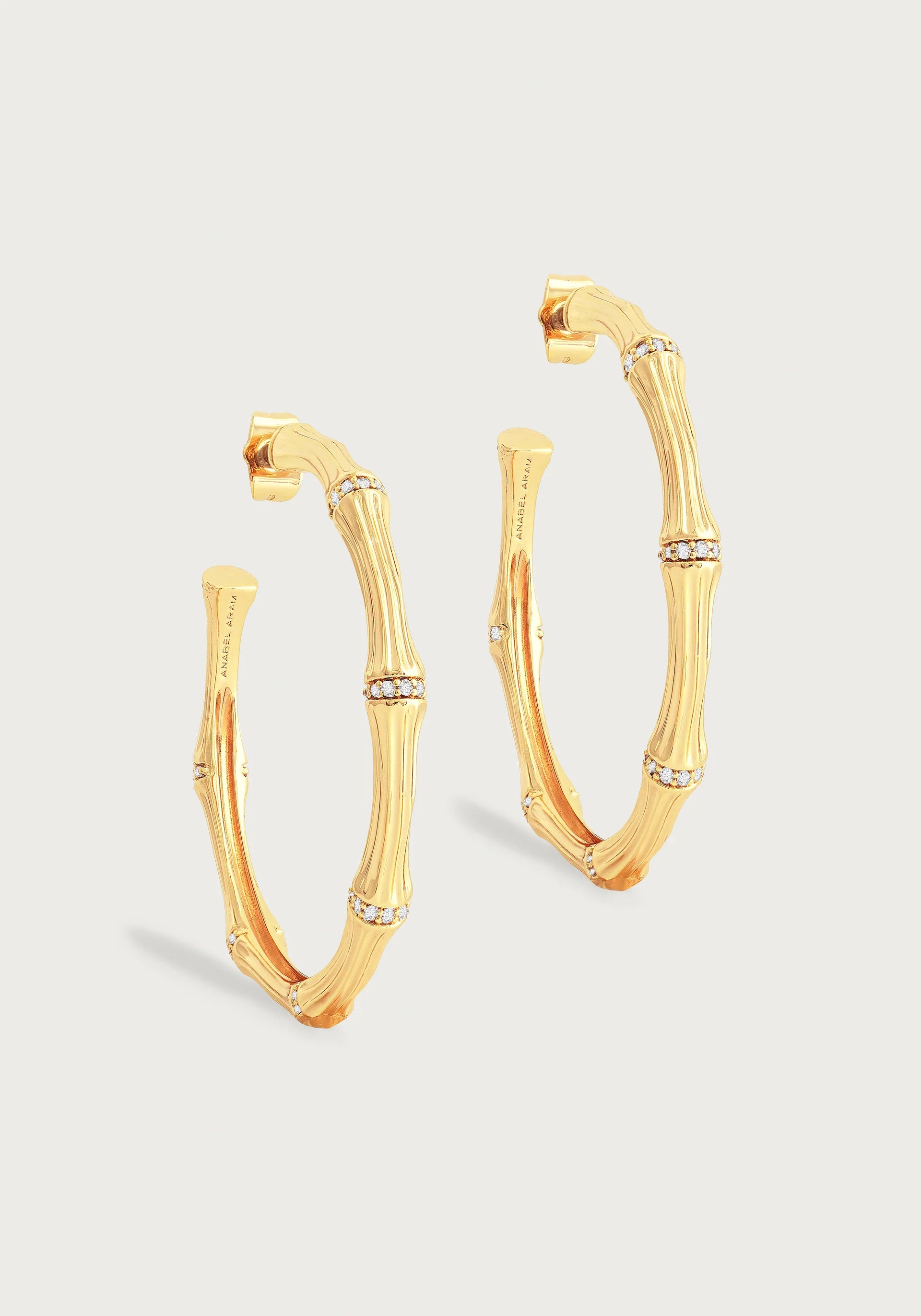 women's earrings designer collection -Bamboo Large Hoop Earrings