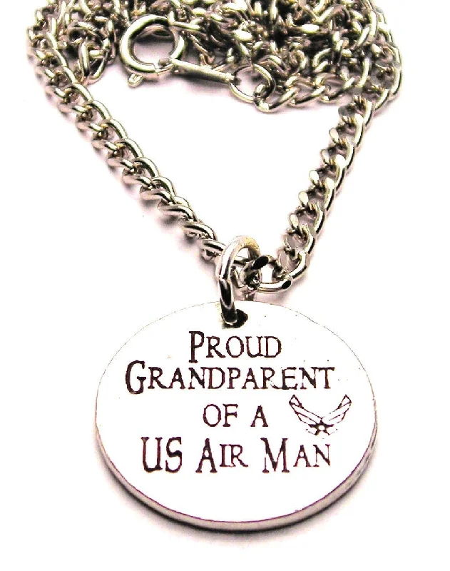 women's necklaces handcrafted luxury -Proud Grandparent Of A Us Air Man Single Charm Necklace