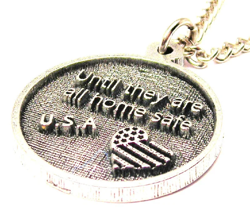 women's necklaces silver -Until They Are All Home Safe Single Charm Necklace