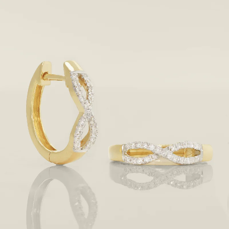 women's earrings drop earrings -Micro-Pavé Diamond Infinity Hoop Earrings