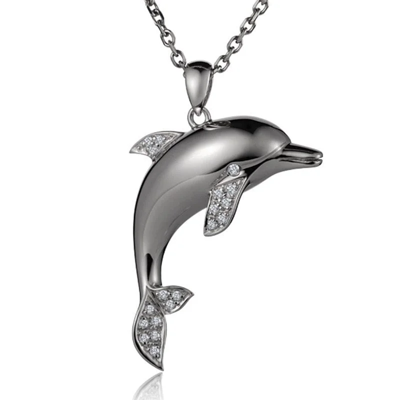 women's necklaces casual everyday -Sterling Silver Dolphin Necklace