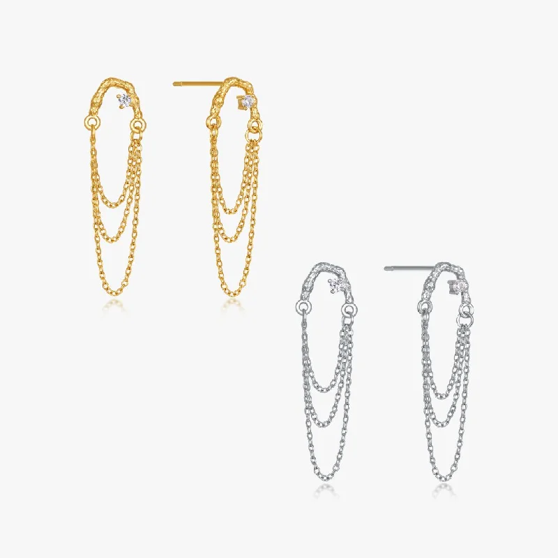 women's earrings fashionable simplicity -Dangly Chain Earrings (Greek Inspired Collection)