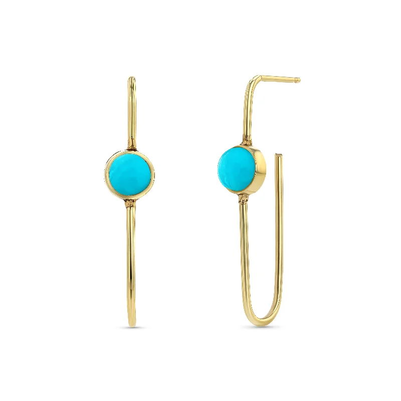 women's earrings for work and parties -Link Lights - Turquoise