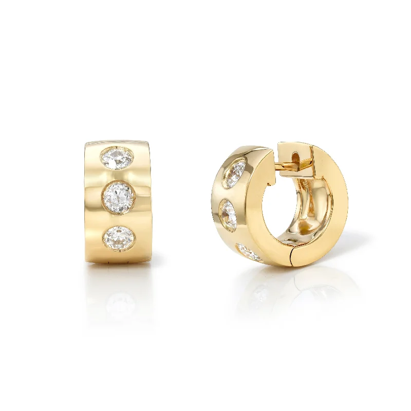 women's earrings infinity design -JENNI HUGGIES WITH DIAMONDS