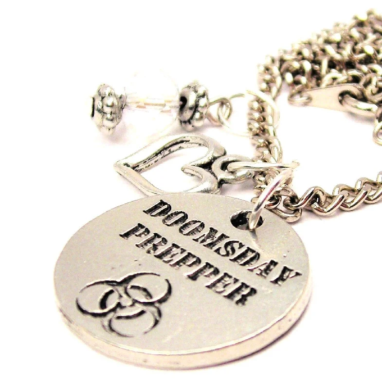 women's necklaces crystal pendant -Doomsday Prepper Necklace with Small Heart