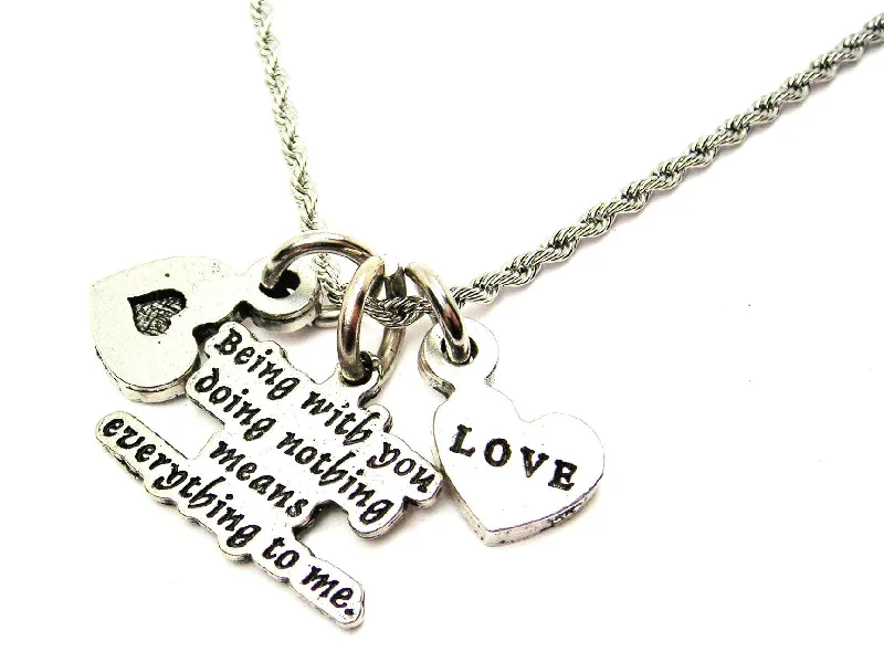 women's necklaces designer brand -Being With You Doing Nothing Means Everything To Me Stainless Steel Rope Chain Necklace