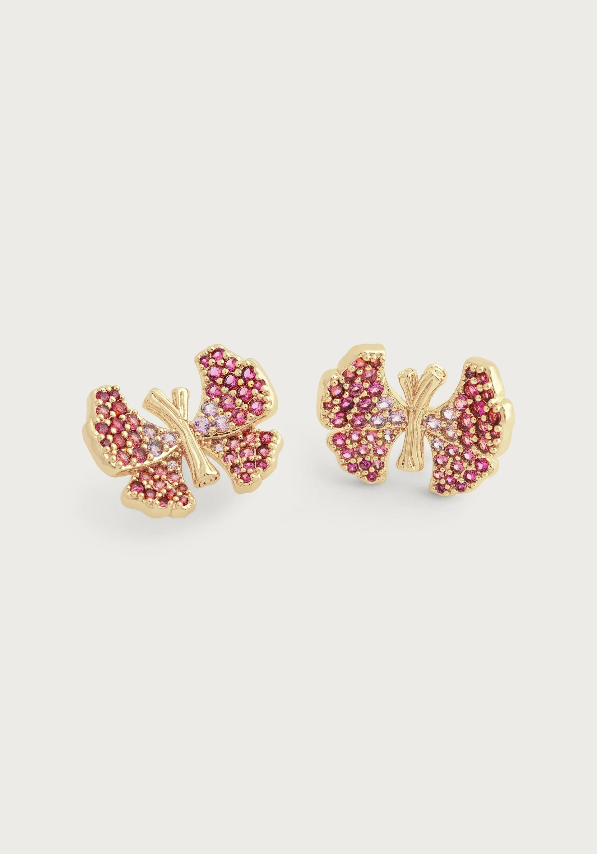 women's earrings with diamond accents -Butterfly Pavé Stud Earrings