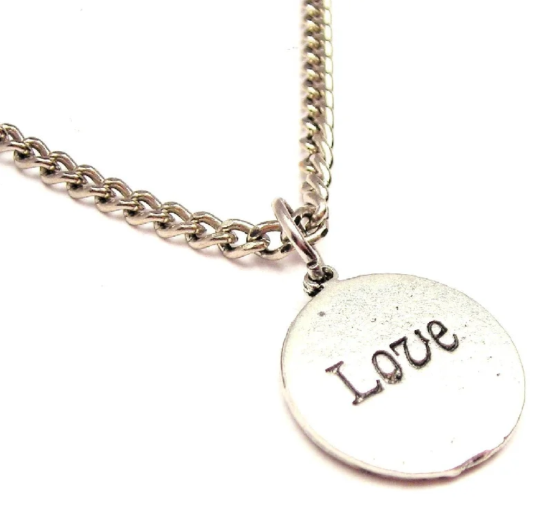 women's necklaces vintage style -Love Circle Single Charm Necklace