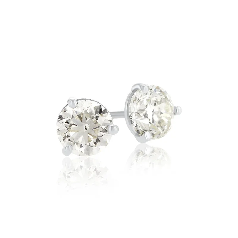 women's earrings exquisite and charming -14K White Gold 1.00 CT Round Diamond Martini Stud Earrings