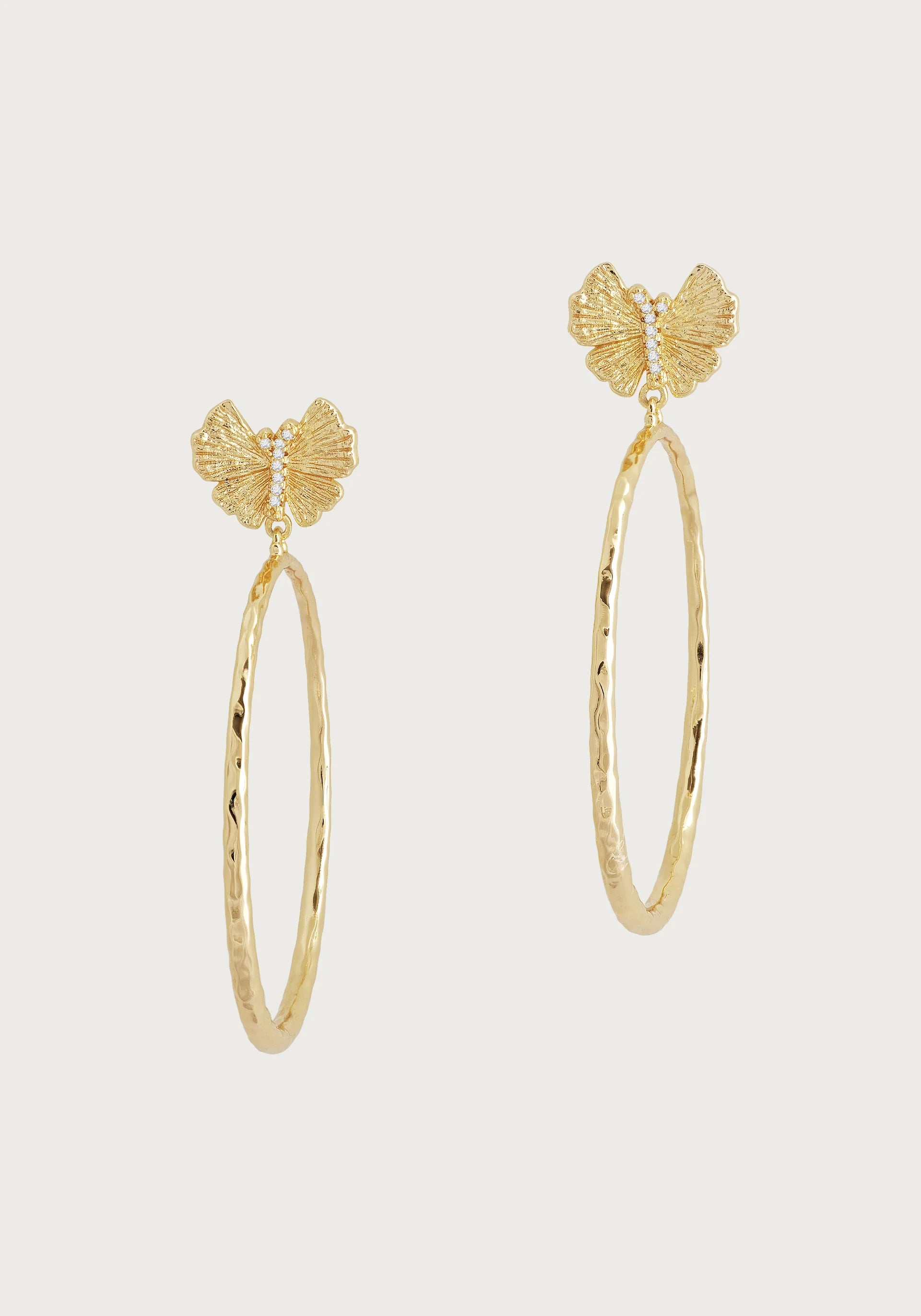 women's earrings handcrafted jewelry -Butterfly Single Hoop Earrings