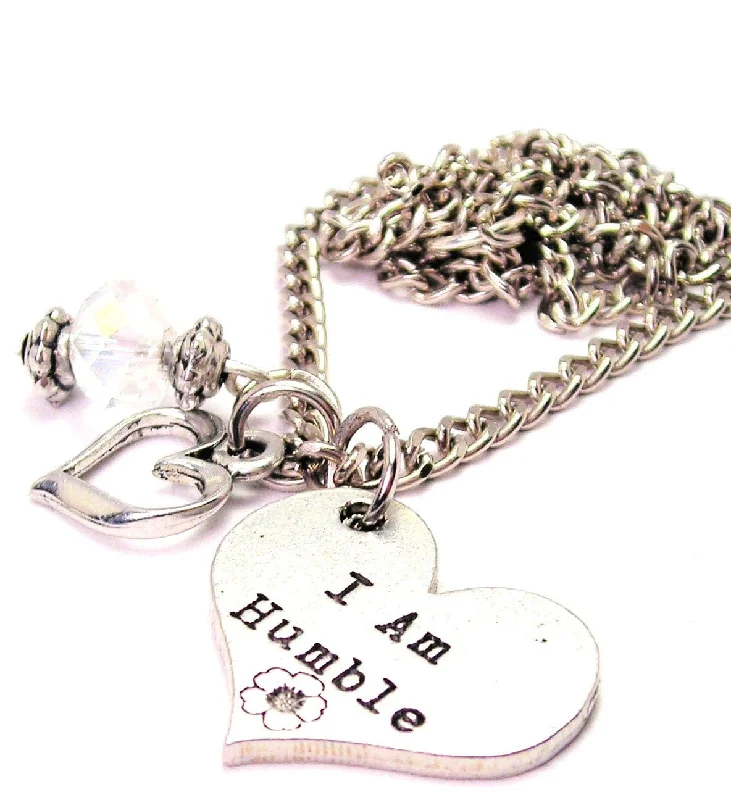 women's necklaces antique design -I Am Humble Necklace with Small Heart