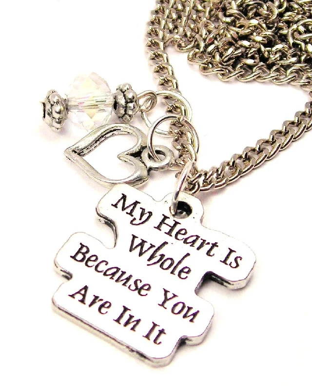 women's necklaces multi-layer chains -My Heart Is Whole Because You Are In It Necklace with Small Heart