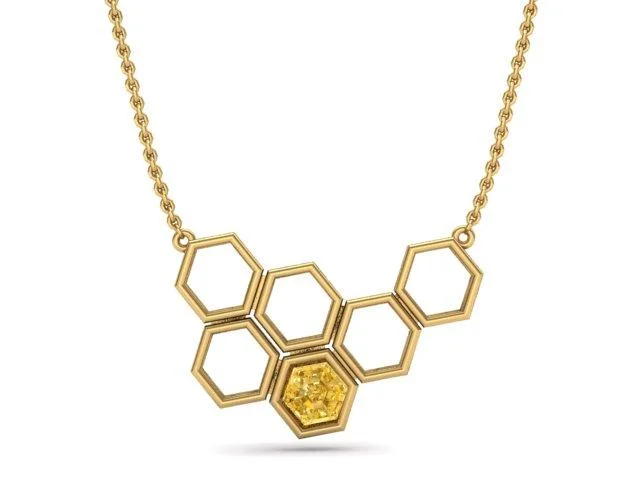 women's necklaces crystal pendant -Honeycomb Necklace