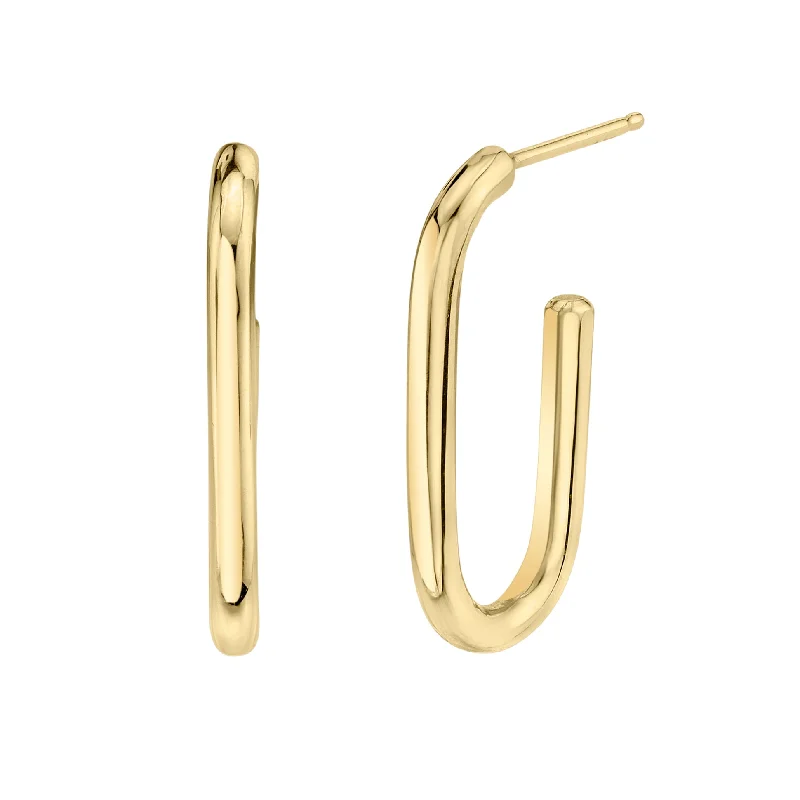 women's earrings unique design -Solid Link Studs