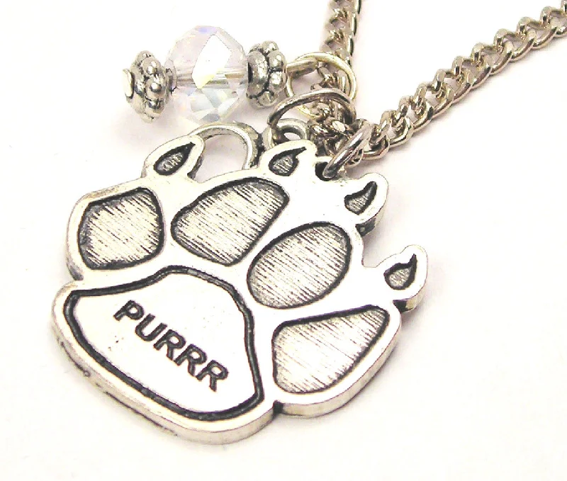 women's necklaces elegant and modern -Purrr Cat Paw Necklace with Small Heart