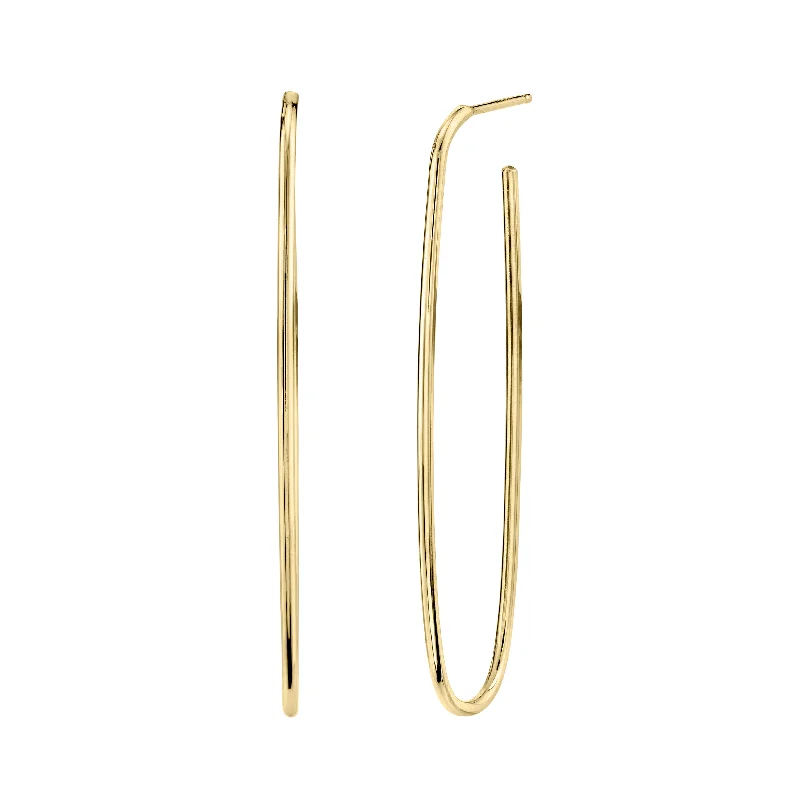 women's earrings delicate and dainty -Long Link Hoops