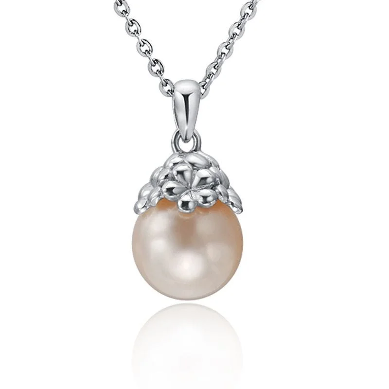 women's necklaces engagement necklace -White Pearl Necklace