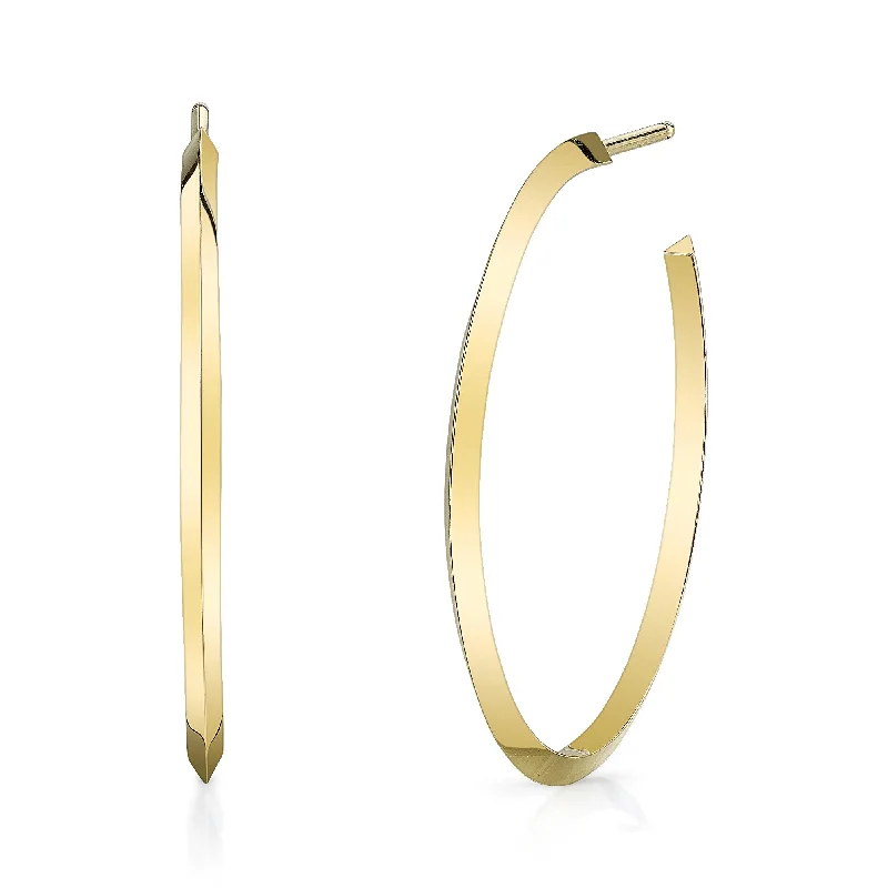 women's earrings thick hoops -Knife Edge Hoops