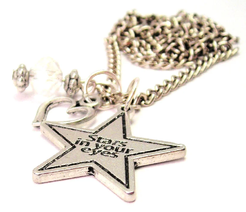 women's necklaces moon pendant -Stars In Your Eyes Necklace with Small Heart