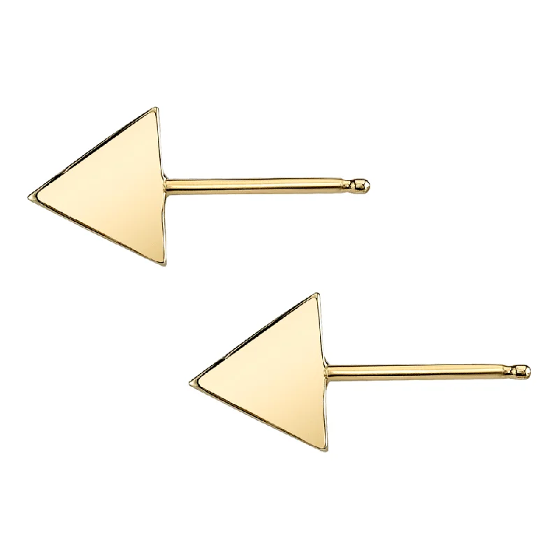 women's earrings bold fashion -Flat Triangle Studs