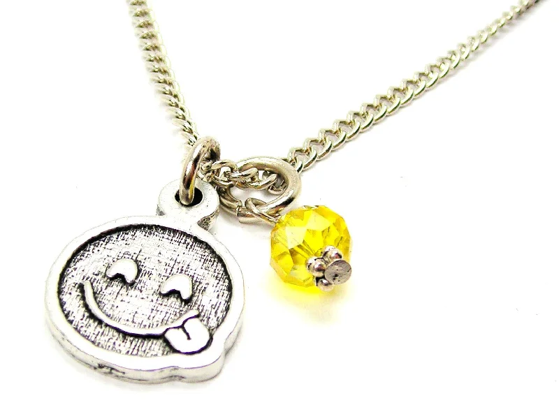 women's necklaces gemstone halo -Tongue Sticking Out Emoji Necklace