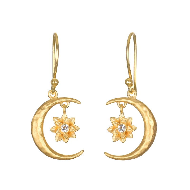 women's earrings eye-catching details -Spirit in Transformation Lotus Moon Earrings