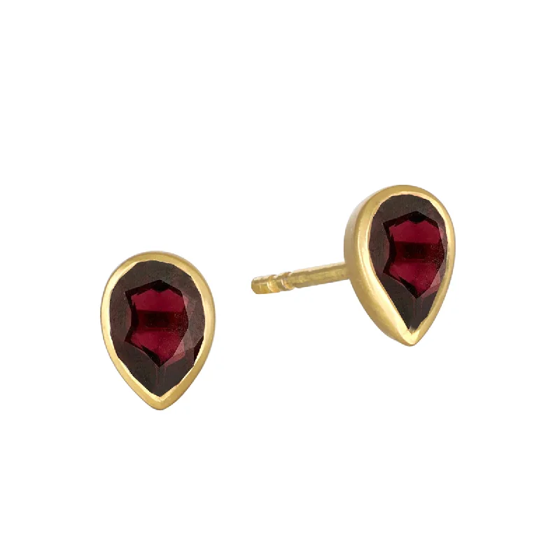 women's earrings pearl earrings -All Love Garnet Stud Earrings