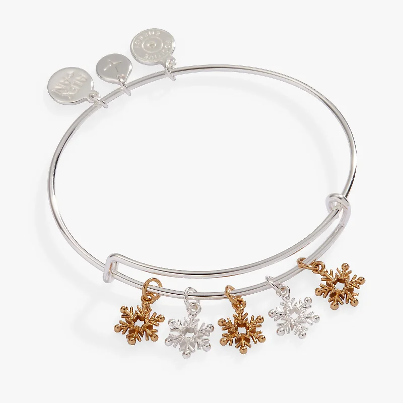 women's bracelets trendy look -Snowflake Multi-Charm Bangle