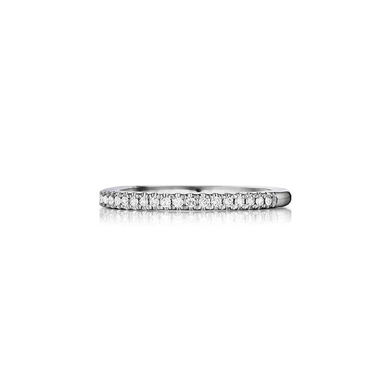 women's engagement rings delicate band -Delicate Diamond Pave Wedding Band