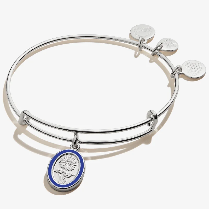 women's bracelets luxury collection -September Aster Flower Charm Bangle