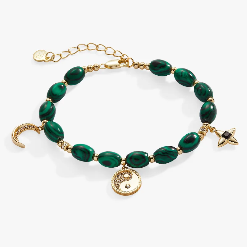 women's bracelets celestial star -Malachite Charm Bracelet