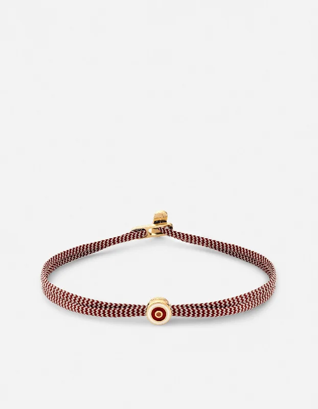 women's bracelets adjustable size -Opus Garnet Metric 2.5mm Rope Bracelet, Gold Vermeil/Red