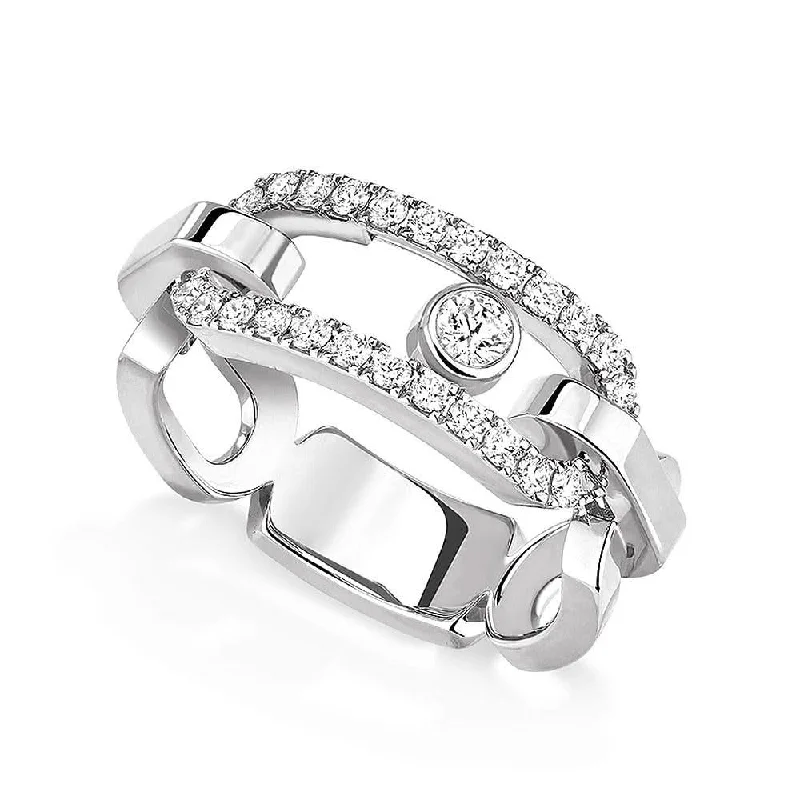 women's engagement rings big statement piece -MESSIKA Move Link Diamond Ring