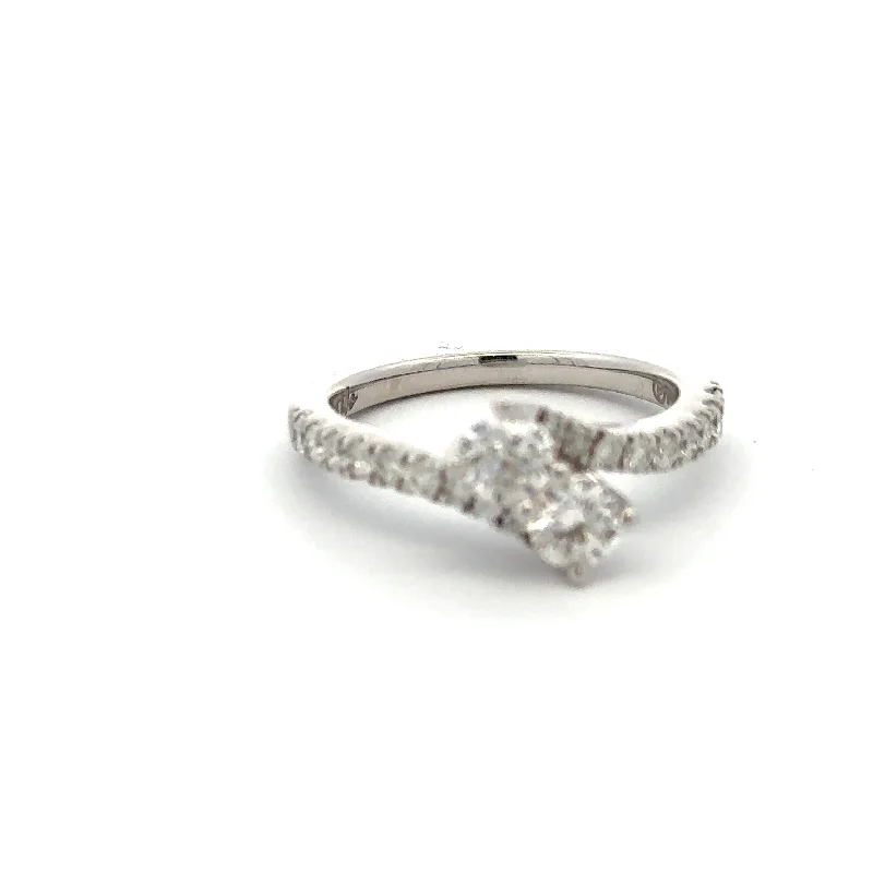 women's engagement rings hidden gem -Estate 2-Stone Diamond Ring